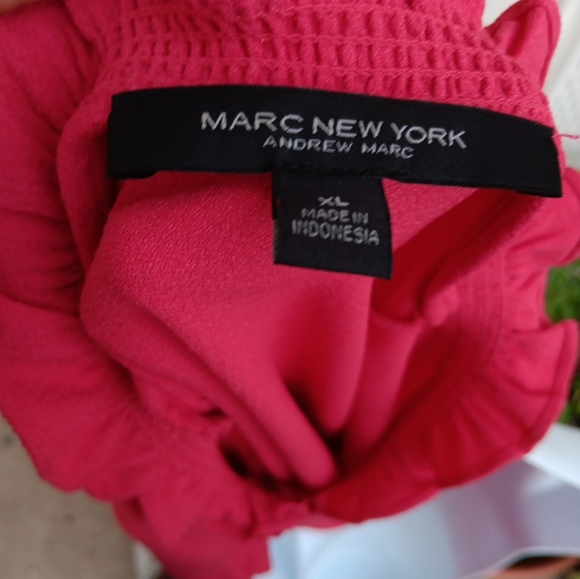 Marc New York Vibrant Pink Ruffle Blouse Size XL - Picture 5 of 5
